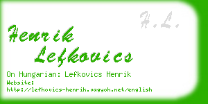 henrik lefkovics business card